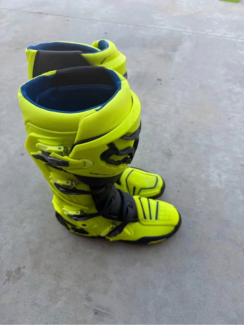 Fox Neon Yellow and Black Kids Motocross Boots
